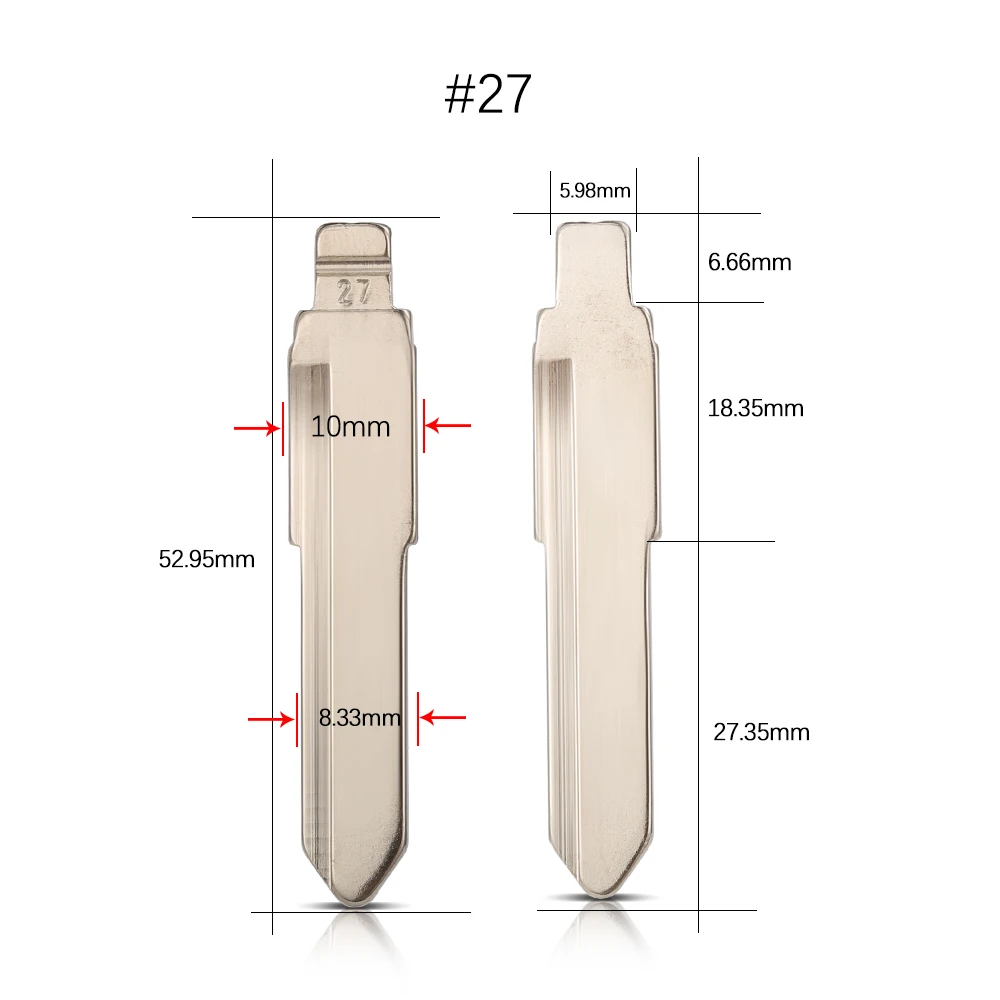 10Pcs/Lot Metal Blank Uncut Flip KD/VVDI MAZ24 Remote Key #27 Blade For Mazda M2 M3 M5 M6 M8 Auto Parts Replacement