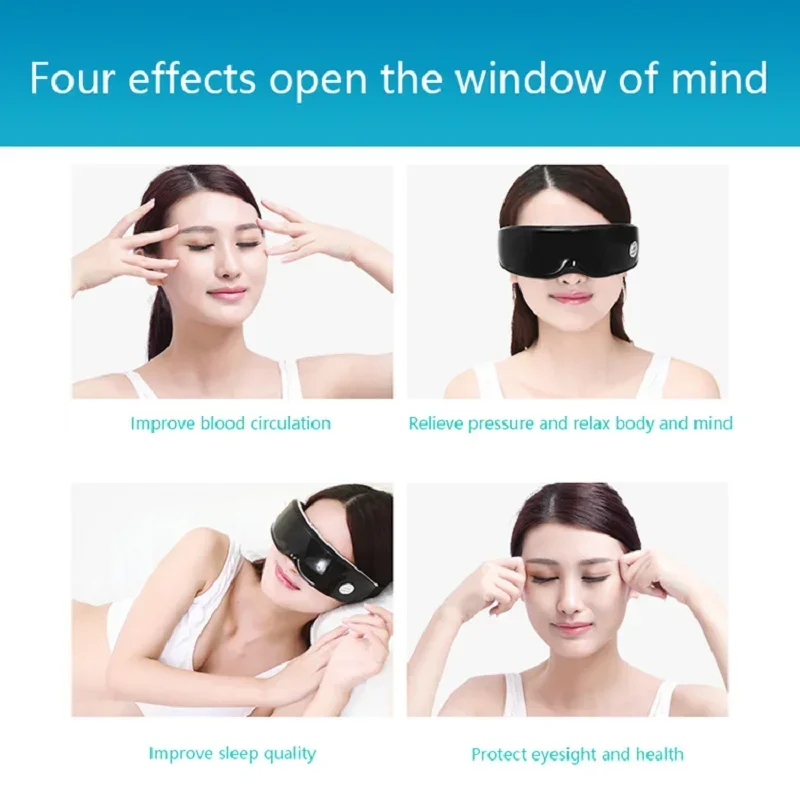 Eye Massager 6D Smart Airbag Vibration Eye Care Instrument Hot Compress Bluetooth Eye Massage Glasses Fatigue Pouch Wrinkle