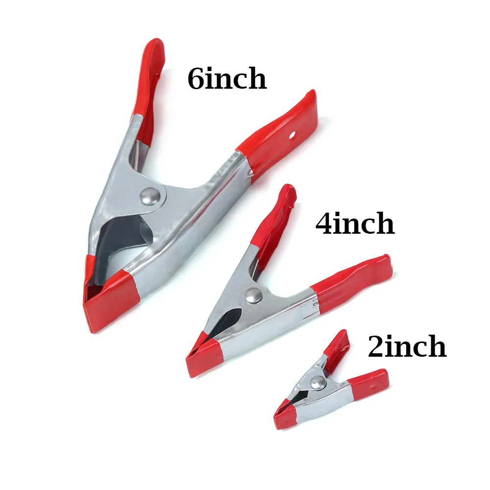 1/3Pcs A-Shaped Clip Spring Clamp Heavy Duty Woodworking 2/4/6 Inch Metal Spring Clamp Set Multipurpose Electrician Clips