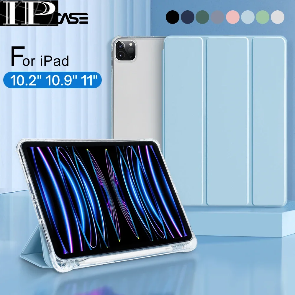 

Чехол для iPad 2021 года Pro 11 M1 2019 2020 10,2 7/8/9th Cover Air4 5 10,9 2022 iPad 10th 10,9 с лотком для ручек Funda