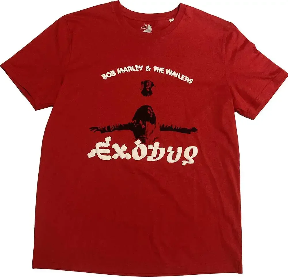 Bob Marley Exodus Arms Outstretched Hi Build Red t shirt long or short sleeves