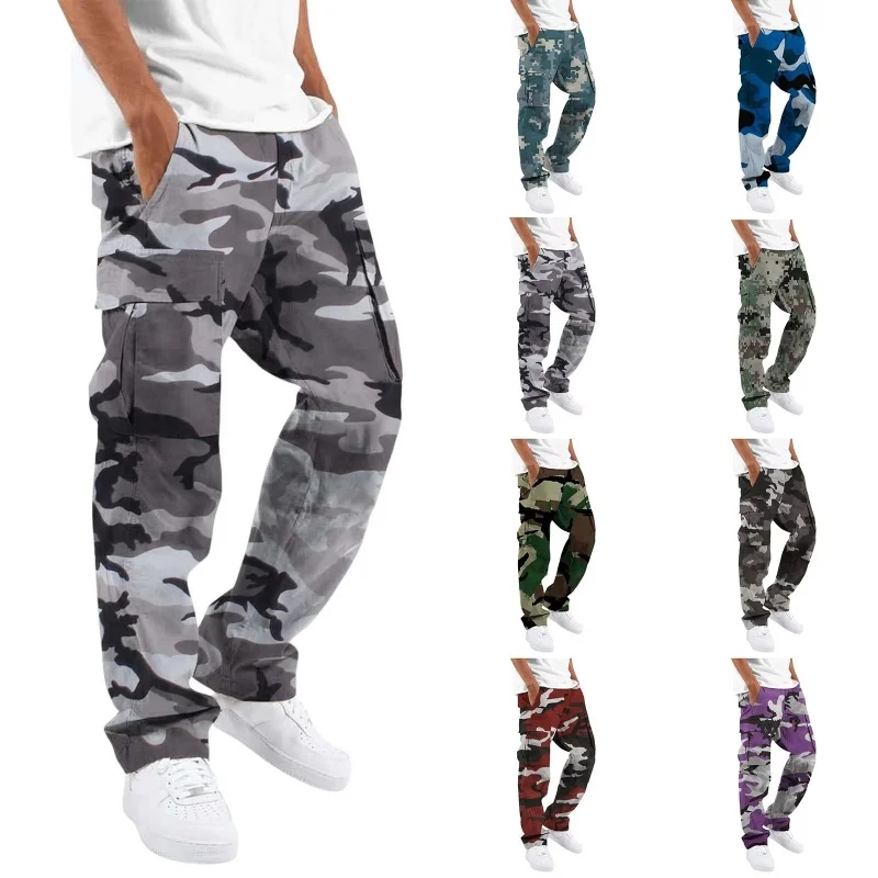 Spring Autumn Men Camouflage trousers Outdoor 3D Printed Woven Cargo pants Men's training pants Comfortable quick-dry sweatpants