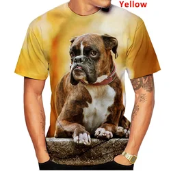 New Fashion 3D Cute Animal Homme Boxer Dog Street Funny Pet Dog T-shirt Animal Puppy T-shirt Size S-4XL