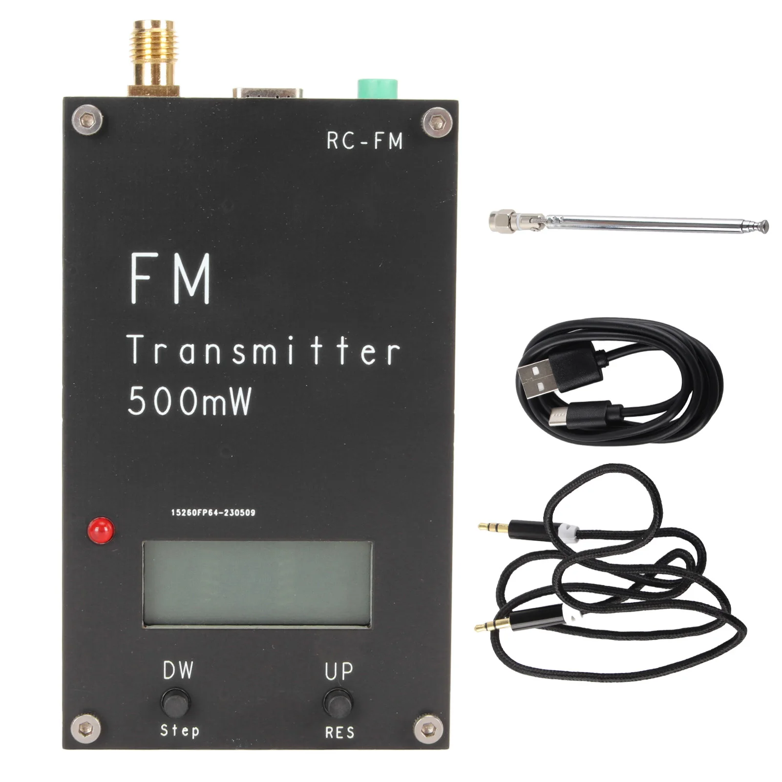 500mW FM Transmitter with LCD Screen 2000M 500mW 88108MHz FM Stereo Transmitter with USB Type C Port FM Stereo Transmitter