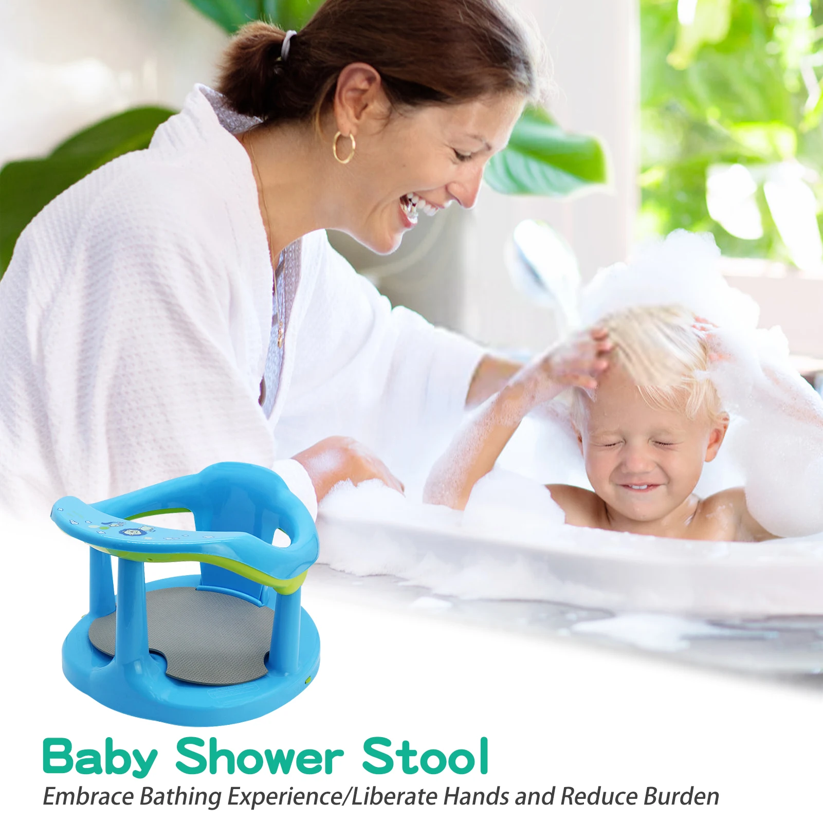 Baby Tub Seat Baby Bath Chair Safe Anti-slip Newborn Infant Baby Care Children Bathing Seat Shower Chair With Suction Cup