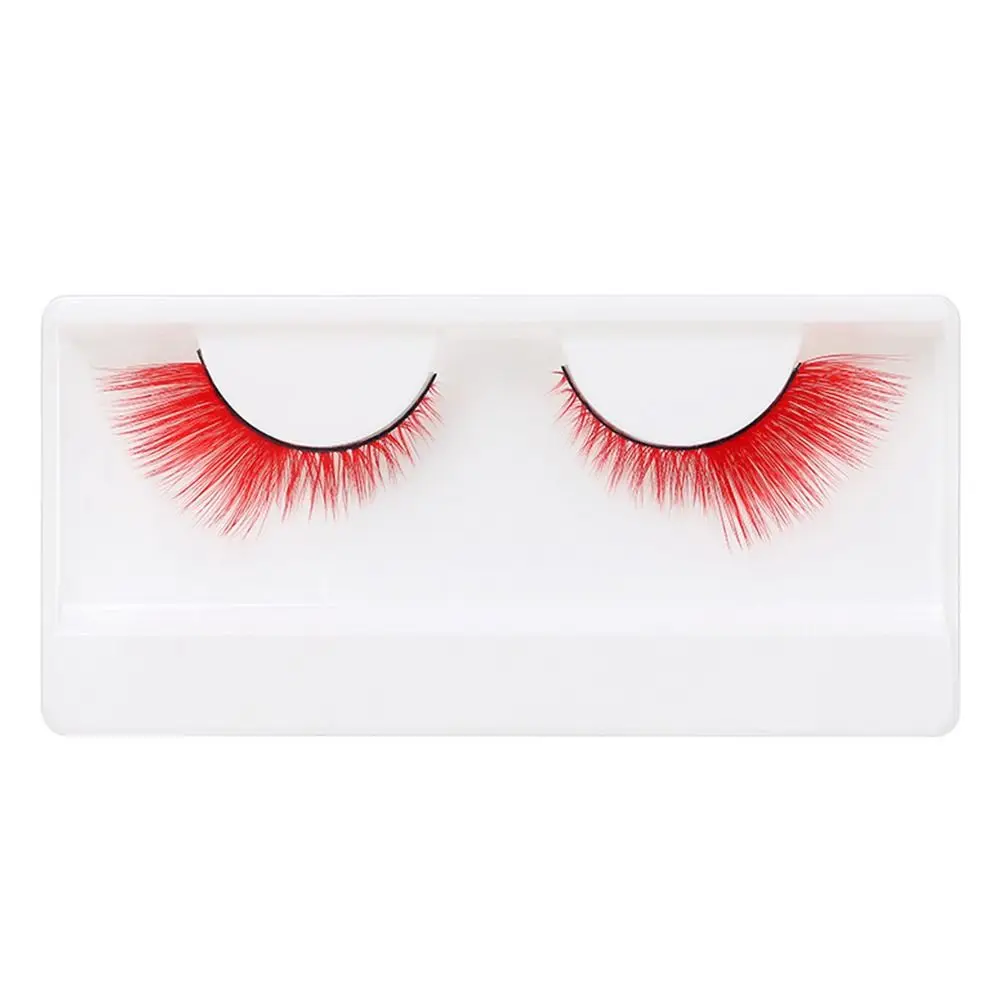 1 Paar Dramatische Look Kleurrijke Valse Wimpers Cosplay Party Maskerade Gekleurde Wimpers Zachte Pluizige Vos Cat Eye Wimpers