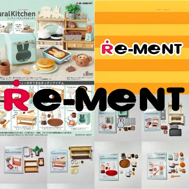 Genuíno re-ment miffy coelho natural cozinha cozinha em miniatura jogar casa caixa cega ornamento anime figura modelo brinquedos presentes