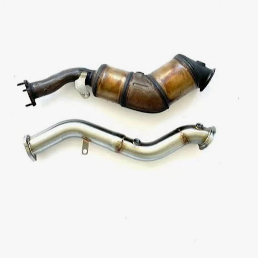304 Stainless Steel Exhaust Downpipe With Heat Shield For Audi A4 B9 1.4T 1.4L Turbo 2016-2019 Performance Exhaust Upgrade