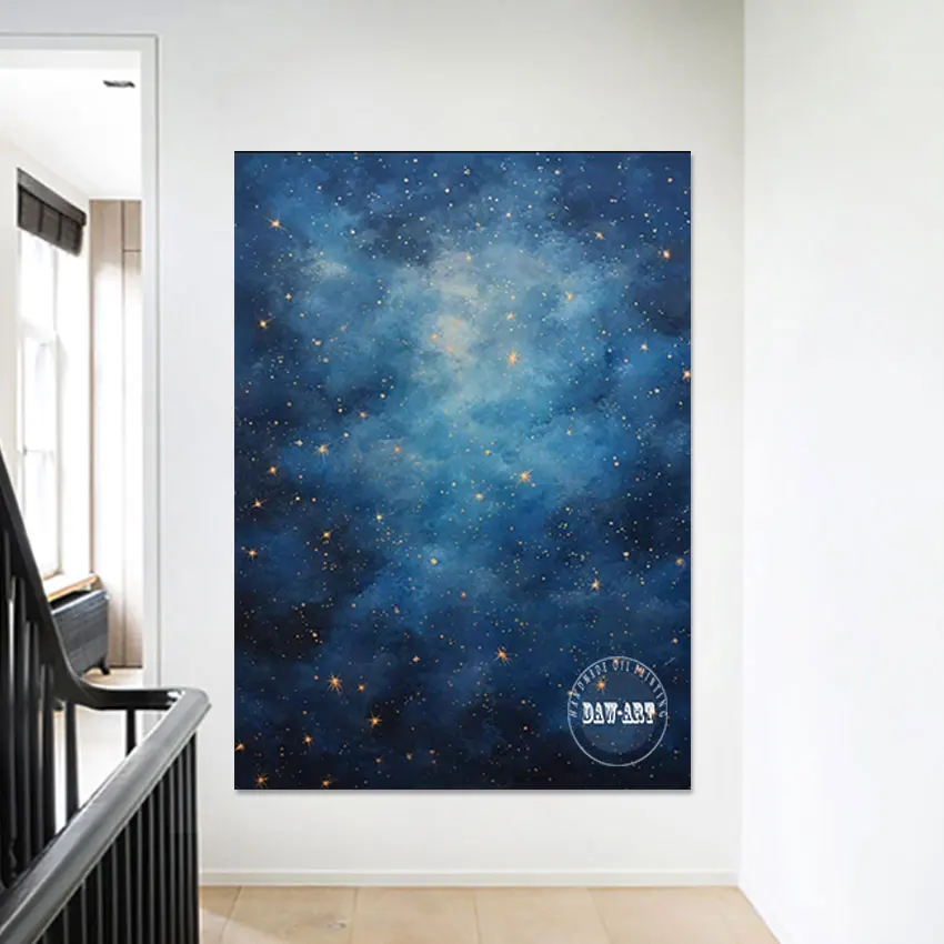 Abstract Landscape Decor Hand Painting Large Canvas Art Unframed  Wholesale Cheap Picture Acrylic Beautiful Starlit Sky Wall