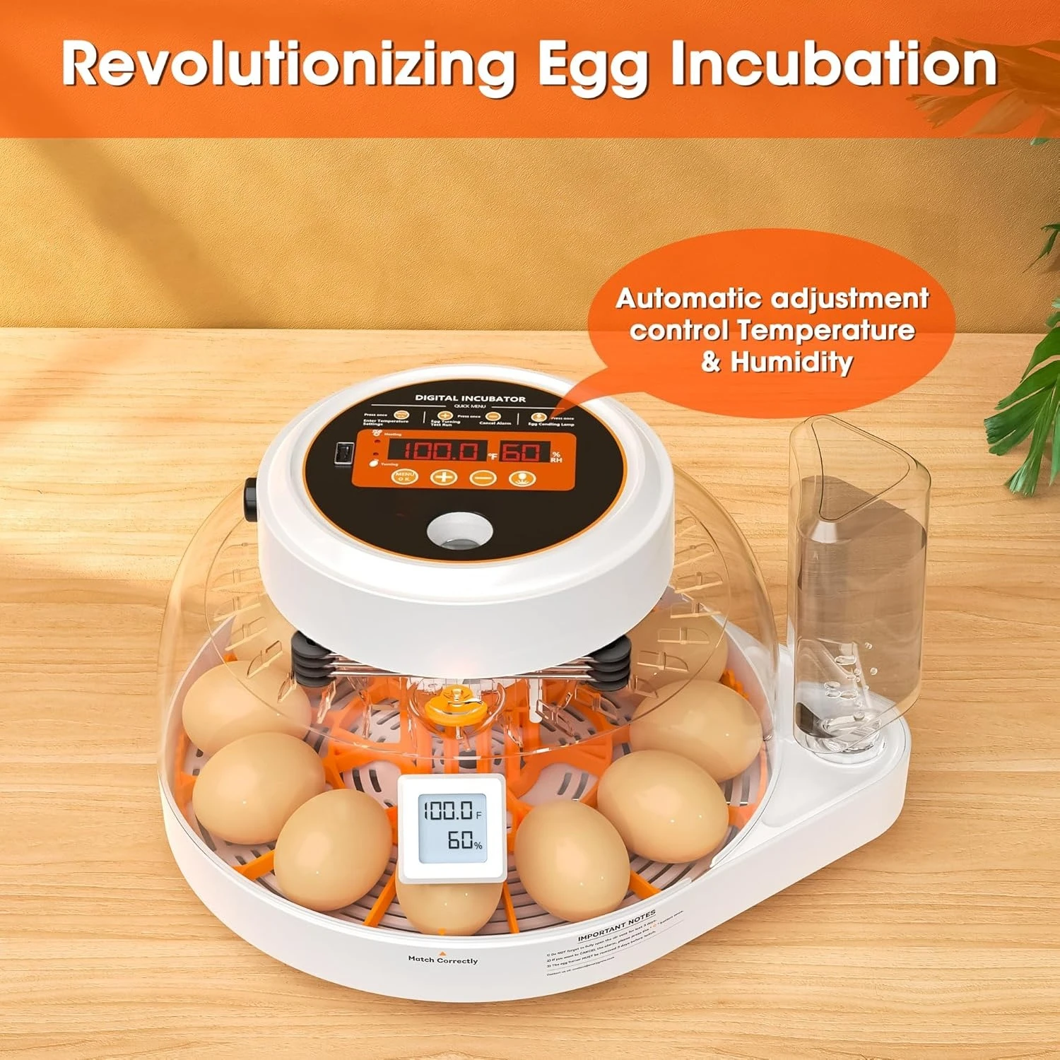 Incubadoras para huevos para incubar, incubadora inteligente de 12 huevos con giro automático de huevos y control de humedad, añadido automático de agua·Nuevo