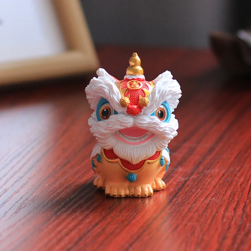 Lion apporte chance Figure ornement Souvenir Festival cadeau richesse thé animal de compagnie bureau mignon Mini Statue cadeau de vacances