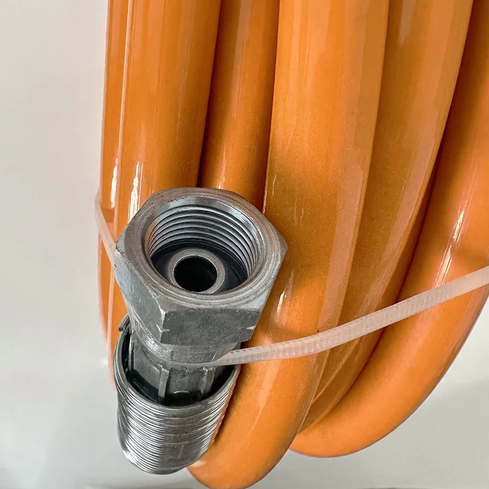 Tubo flessibile di spruzzo di vernice airless 3/8 Tubo di nylon in fibra flessibile ad alta pressione con strato di fibra tessuta addensata aggiornato per tubo della pistola a spruzzo