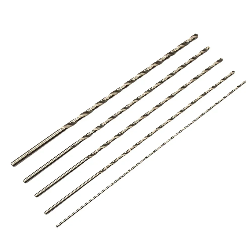 5pcs 2/3/3.5/4/5mm HSS 200mm Extra Long HSS Drill Bits Set Tool Metal Drilling With High Wear Resistance And Long Service Life