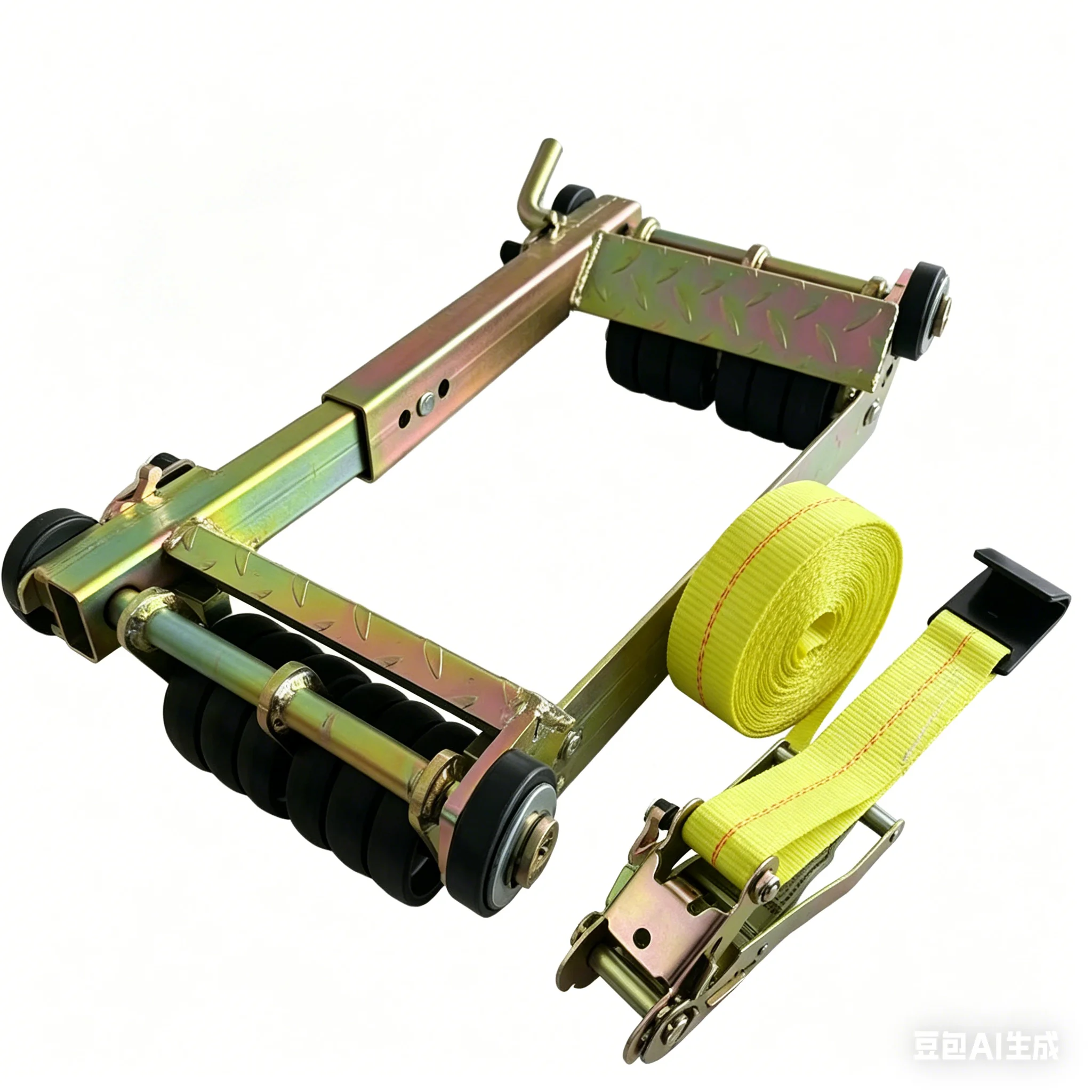 Professional Vehicle Recovery Kit With Self-Jacking Car Skates And Heavy Duty Straps