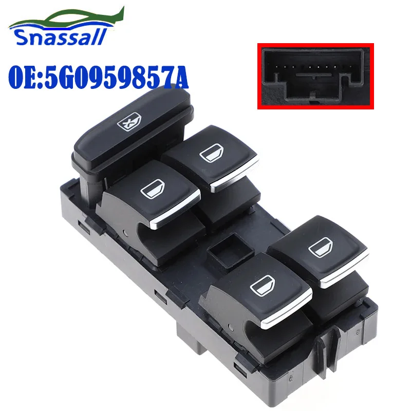 

5G0959857A Power Window Switch Control Button Car For Volkswagen Golf Mk7 Passat B8 Tiguan Touran 2014 2015 2016 2017 2018