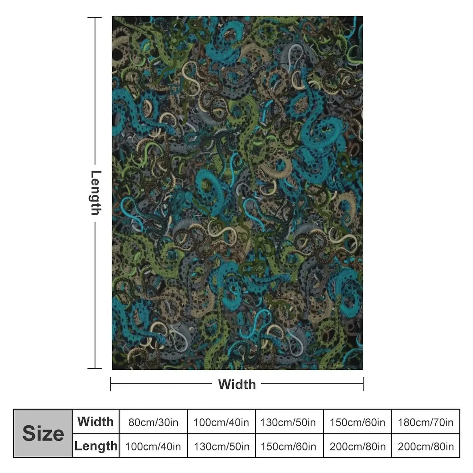 A Lair of Snakes Throw Blanket Personalized Gift Beautifuls Plush Furry Blankets