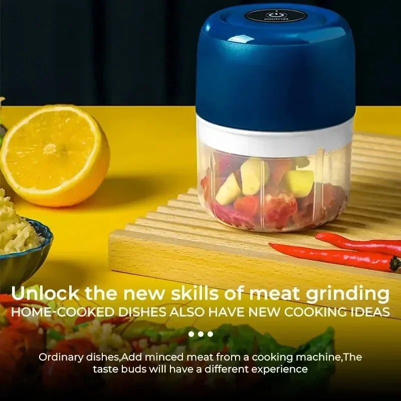 250 مللي مطحنة خضروات الثوم الصغيرة المروحية المفرمة الصحافة 3 شفرات أدوات المطبخ المنزلية الفلفل آلة تحضير الطعام المساعدة