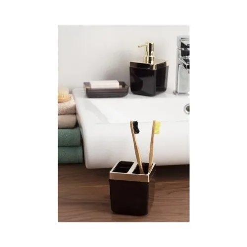 Primanova Tuscan Transparent Black Golden Bathroom Set