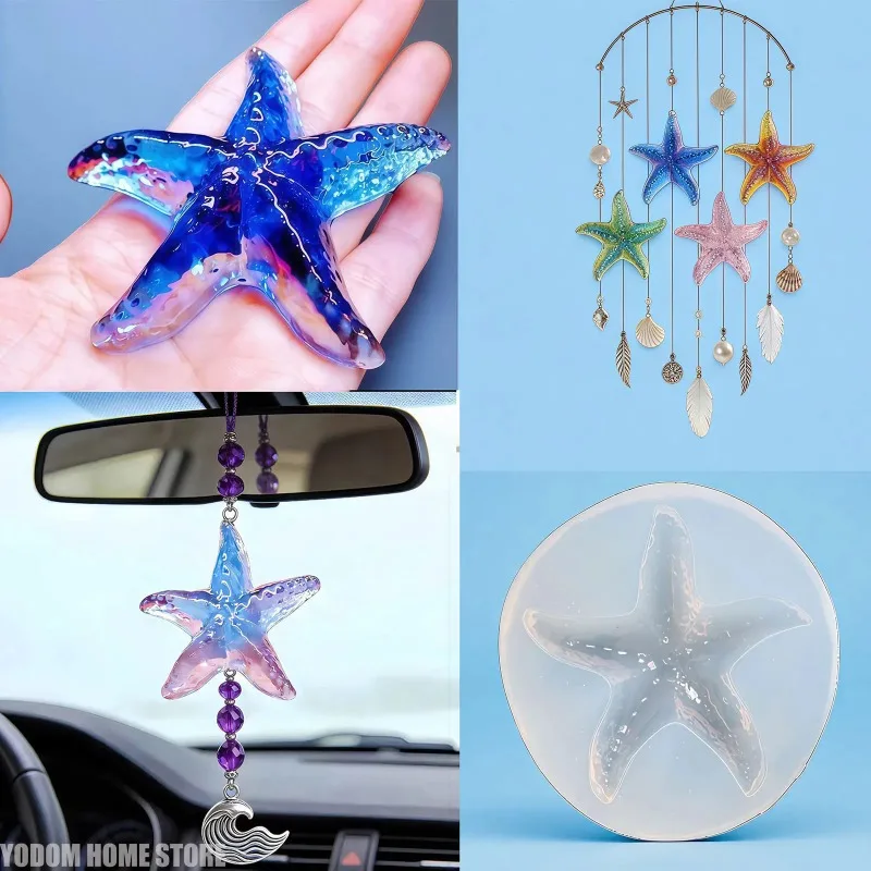 Big Starfish Silicone Resin Mold DIY Epoxy Casting Mould for Keychain Wind Chime Ornament Handmade Accessories Decoration