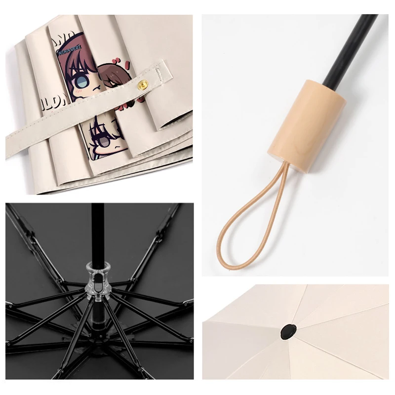 Anime MENINAS BAND CRY Dobrável Sol Chuva Guarda-chuva NINA ISERI MOMOKA KAWARAGI Cosplay Anti-UV Viagem Guarda-sol Pára-sol Presente de Natal