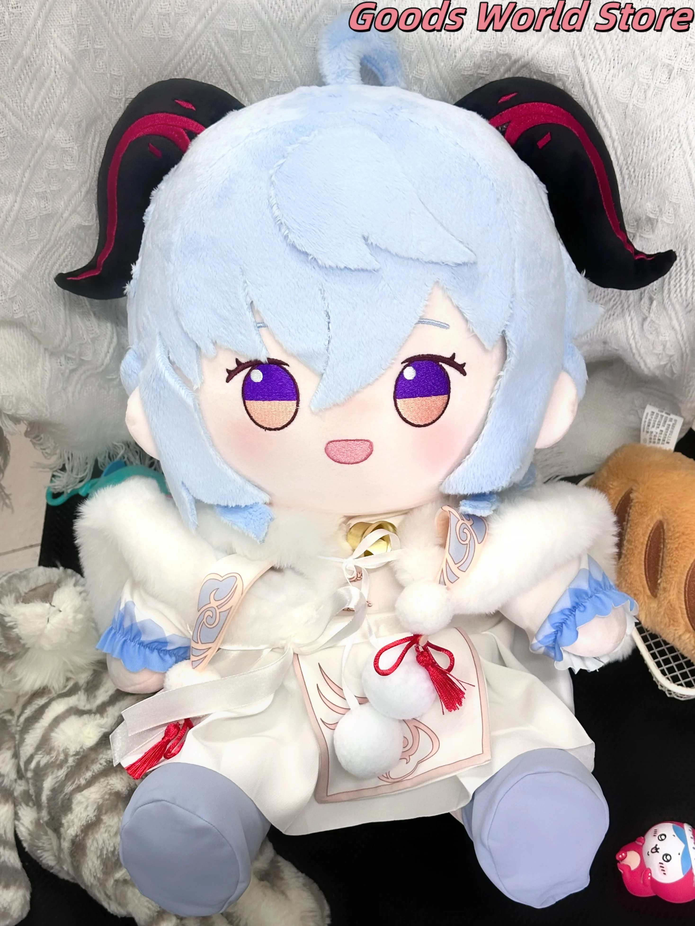 

In stock Ganyu 40cm Pillow Sitting posture model ornament Game Genshin Impact Ganyu Cosplay Costume Halloween Gift