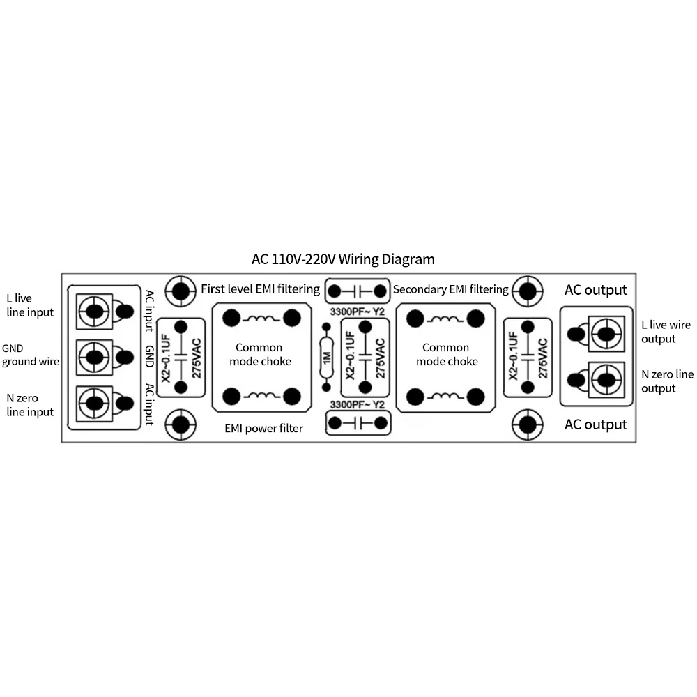 2A 4A 10A 18A Filtr zasilania AC EMI Moduł filtra wysokiej częstotliwości AC Filtr przeciwzakłóceniowy elektromagnetyczny Element DC