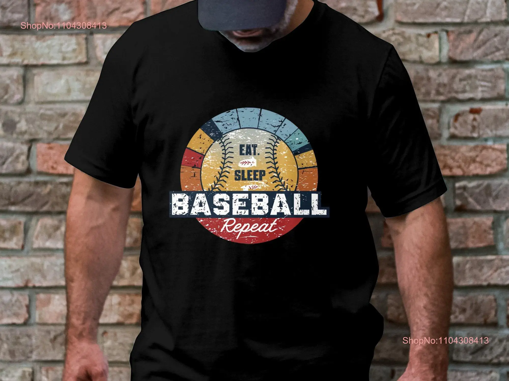 Vintage Baseball T Shirt Fan Retro Summer Ball Game Top Americas Favorite Pastime Sports long or short sleeves