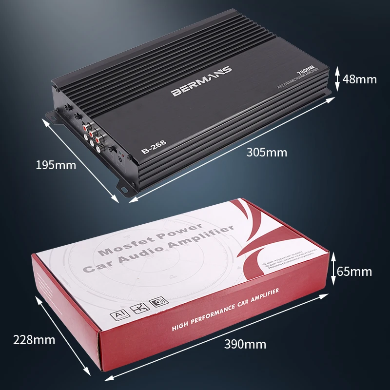 4 Channel Class AB 12V Car Amplifier, 7800W Max Power Stereo Amplifier, Car Audio Amplifier Drive Subwoofer & Speaker, Amplifier