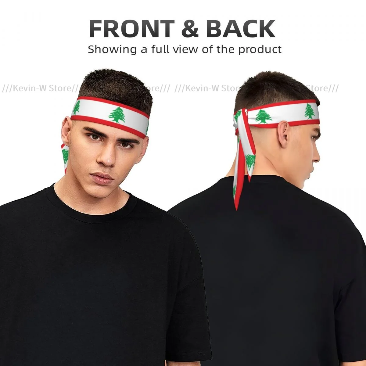 Lebanon Flag Bandanas Hairband Head Tie Sports Headband for Running Tennis Karate Athletics Brief Style