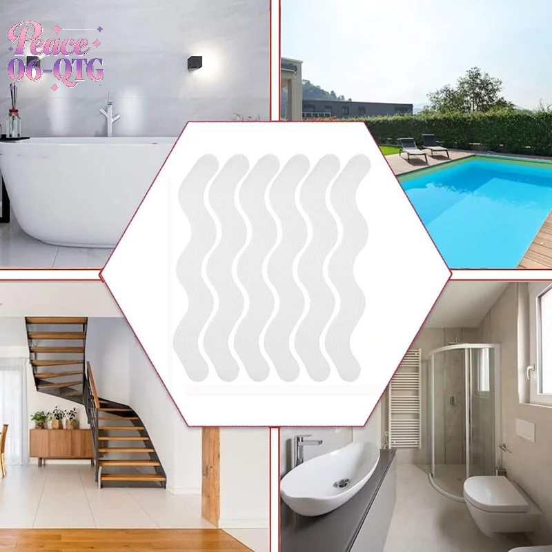 New 24pcs/Package Transparent Anti-Slip Stickers For Bathroom Floor And Shower - Bathtub Floor Safety Anti-Slip Strips