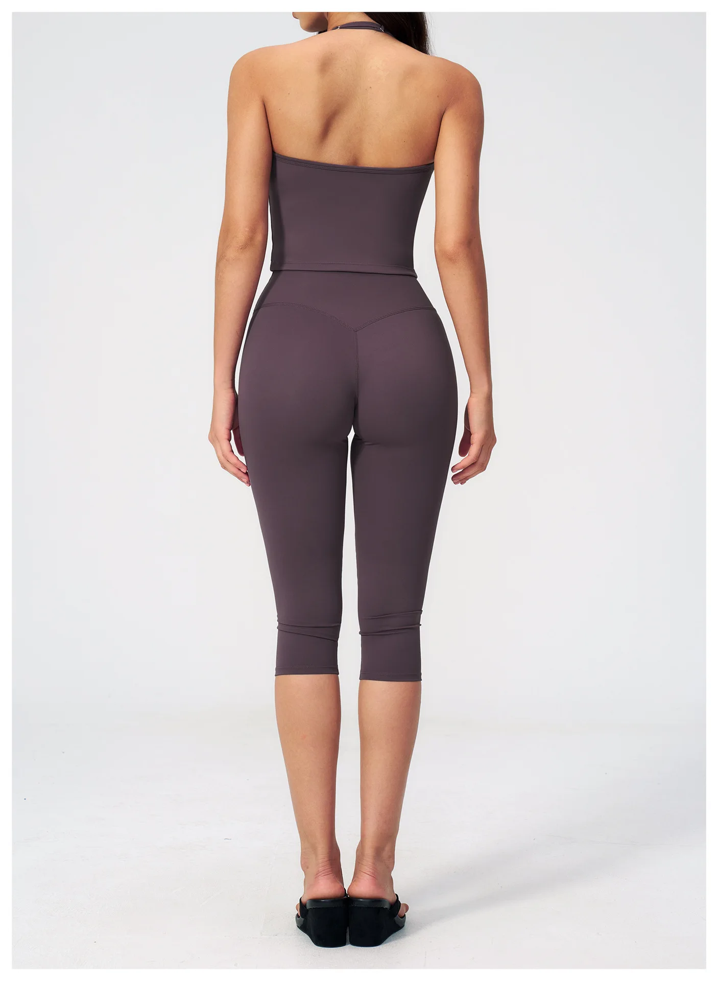 Women Tracksuit Yoga Set 2PCS Sports Set Short Sleeve Fitness Outfits Workout Clothes Running Capri Pants Gym Suit Athletic Wear