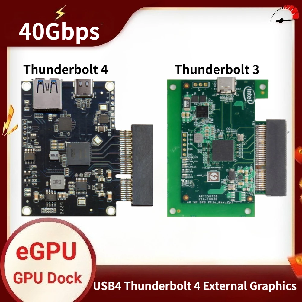 

Thunderbolt-4 to PCI-E 4X External Graphics Video GPU Dock Adapter Board 40Gbps USB 4 to PCIE SSD 4x for Thunderbolt 4/3 Laptops