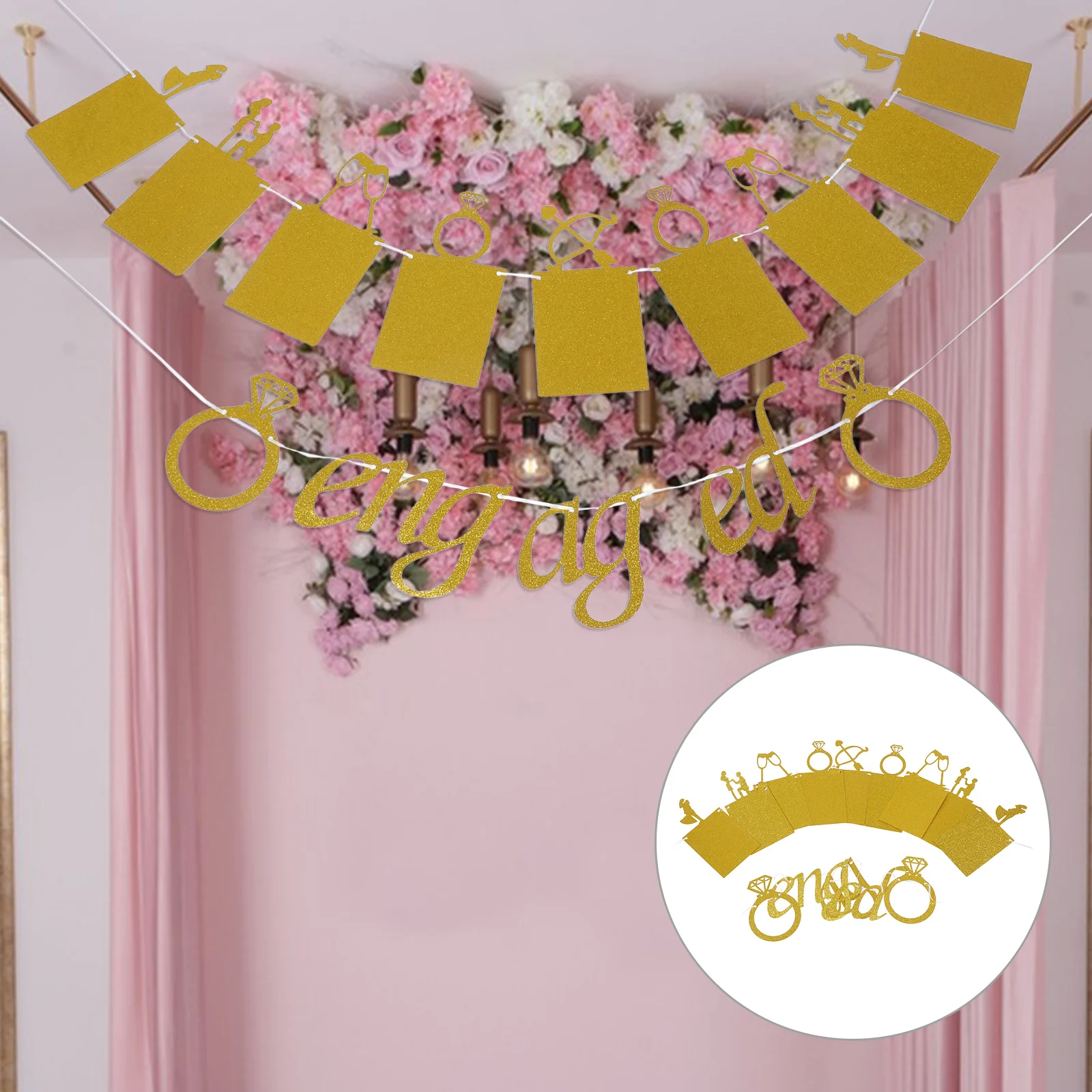 

Party Banner Bathroom Decorations Celebration Bachelor Yellow Paper Engagement Supply