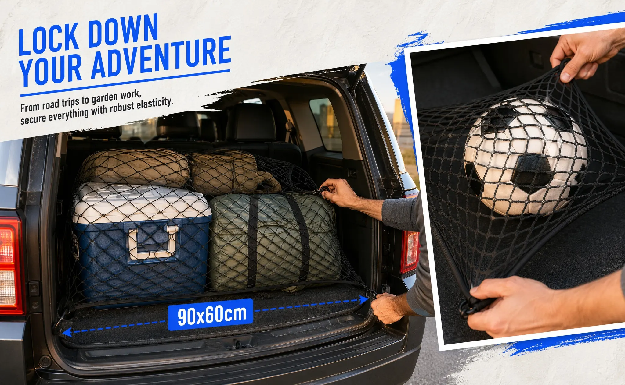 Strong Elastic Wagon Cart Net Nylon Cover for Camping Outdoor Trolley Cargo Net Utility Cart Accessories Beach Wagon Accessories