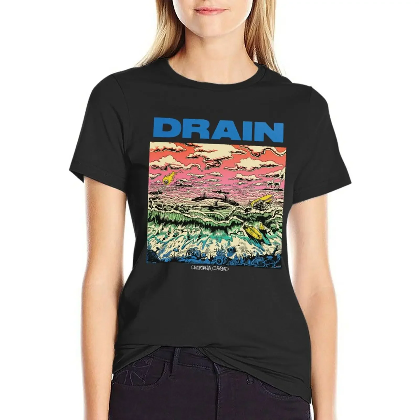 

FAN ART DRAIN CALIFORNIA CURSED Classic T-Shirt Short sleeve tee animal print shirt for girls new edition t shirts for Women