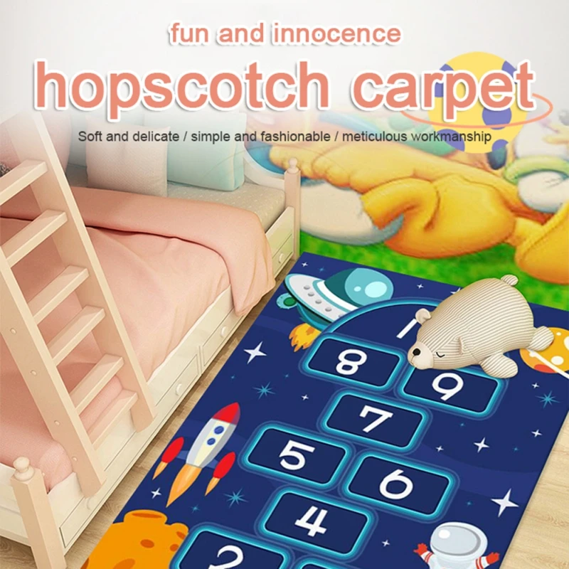 Activity Play Gym Mats Floor Mat Kids Hopscotch Carpet Bed Bedside Blanket