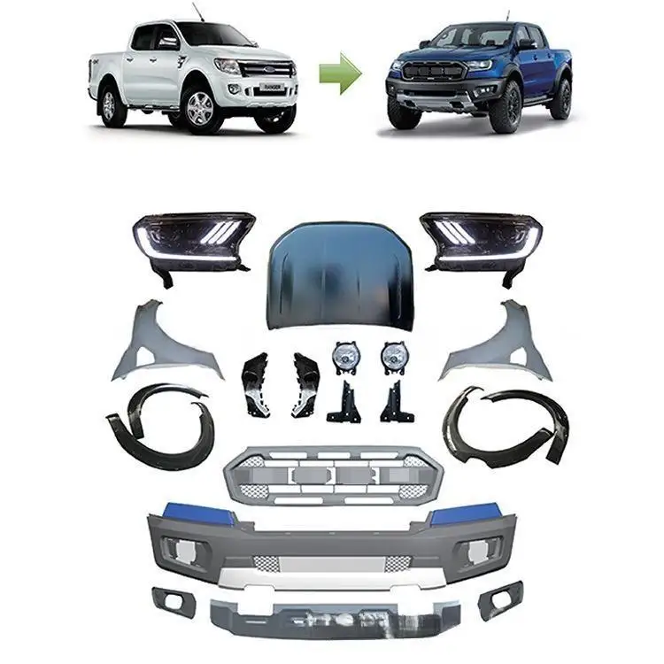 

Modified Parts Accessories Body Kits Front Bumper Front Grille Upgrade Raptor for Ford Ranger T6 2012 2013 2014