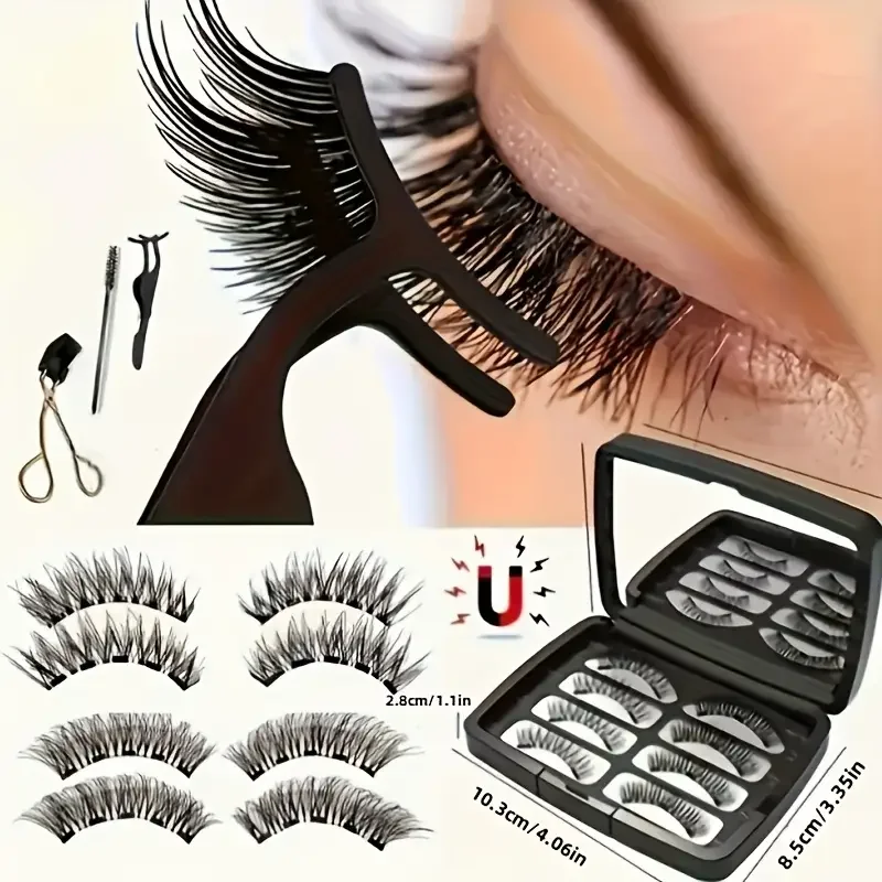 Easy-to-Apply Magnetic False Eyelashes Set:Reusable,No Glue Required-Natural Curl and Volume, Comfortable and Safe for Beginners