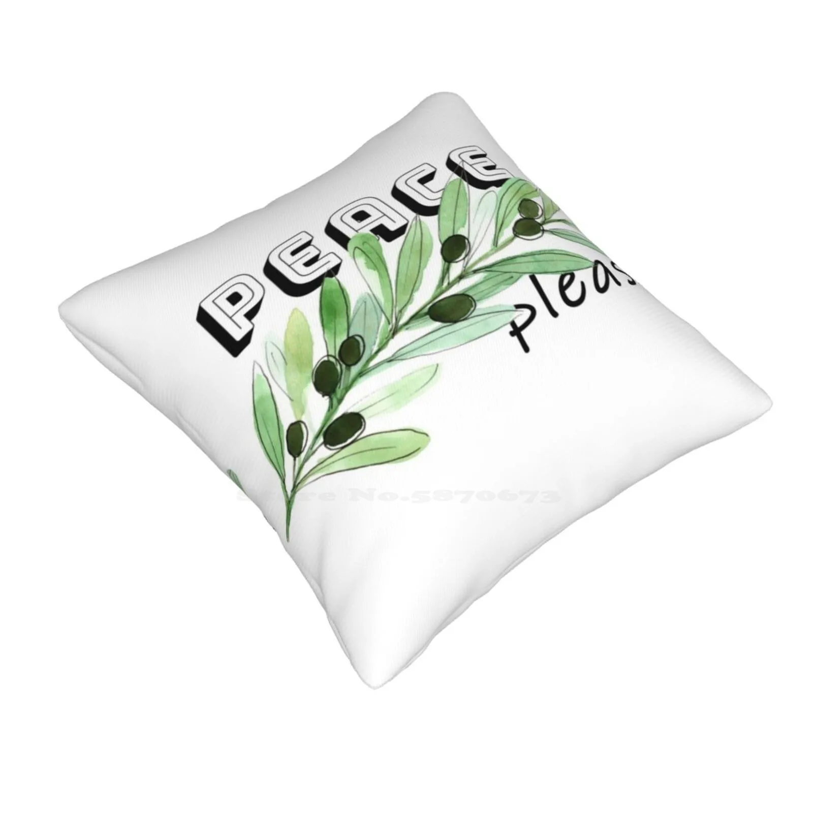 Peace Please Home Sofa Car Cushion Cover Pillowcase Idriera Aidiriera Aidi Riera Watercolor Watercolour Olive Branch Please