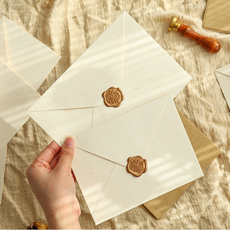 50pcs/lot 19X13cm Envelope for Letters High-grade 250g Paper for Wedding Invitation Hemp Weave Mailers Vintage Western Envelopes