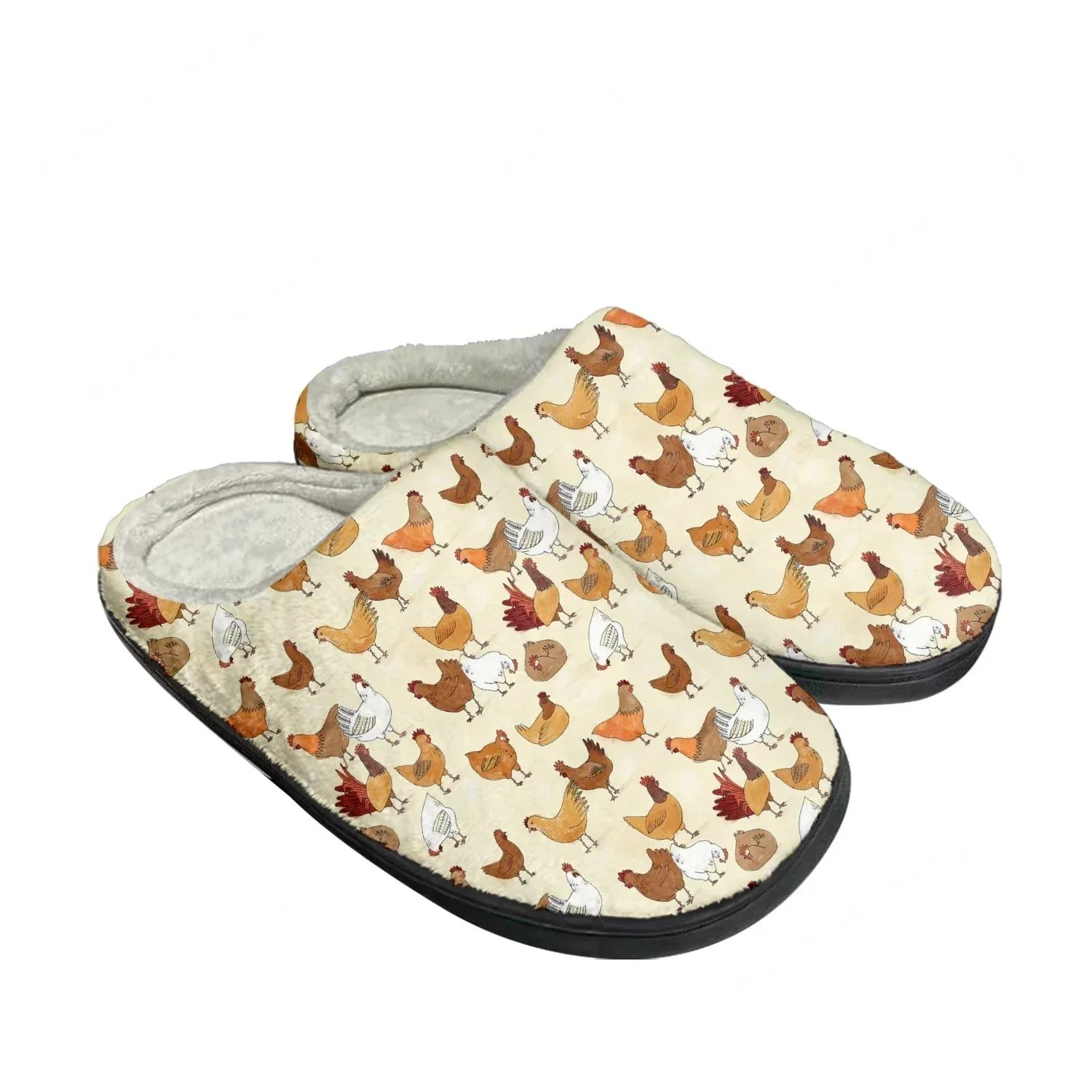 

Cartoon Rooster Print Home Cotton Slippers Mens Womens Teenager Fashion Plush Bedroom Casual Keep Warm Shoes Tailor Made Slipper