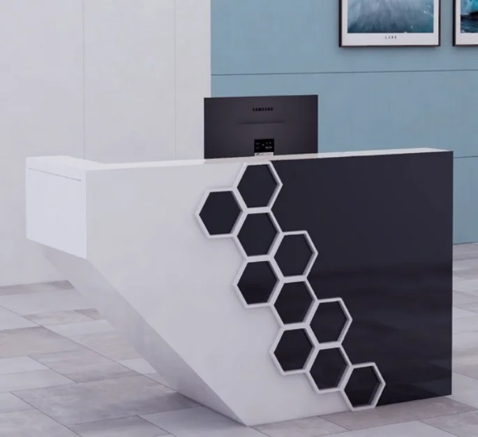 *Modern Simple Lacquer Reception Desk Hotel Front Desk Sales Department Lobby Counter Office Furniture Gym School Hospital