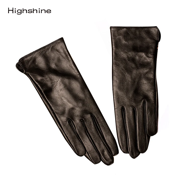 

Women Genuine Leather Gaotskin Gloves Warm Outdoor Cycling Driving Motorcycle Gloves Touch Soft Thin Leather gloves