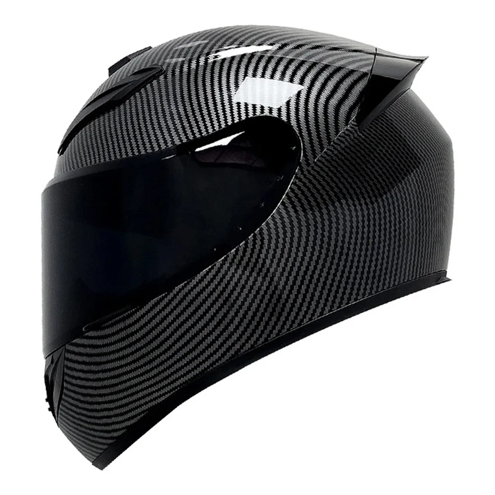 Motocross Helmet Breathable Carbon Fiber Pattern Anti-Fall Motorcycle Head Protection Equipment Wear-Resistant Motorcycle Helmet