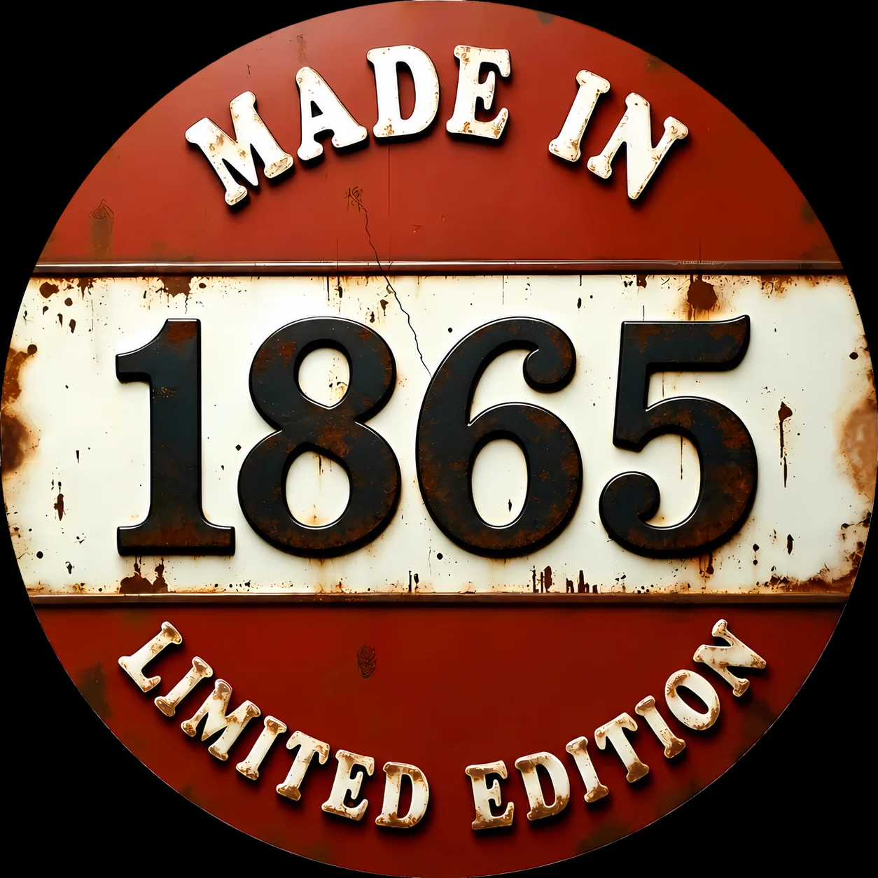 Retro Round Metal Signs Collection Made In 1860‑1869 Vintage Limited Edition Wall Art for Cafe Garage Decoration