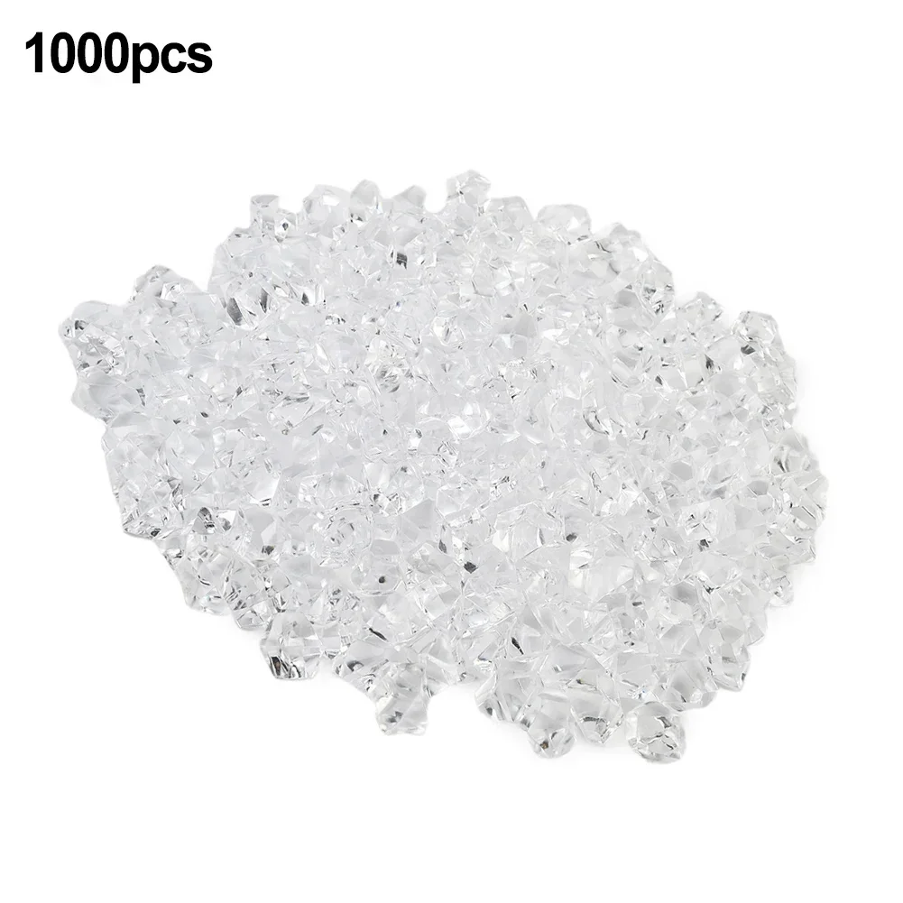 1000 개 11x14MM 투명 아크릴 다이아몬드 크리스탈 얼음 바위 돌 꽃병 보석 창 웨딩 파티 장식 색종이 테이블 분산 비즈