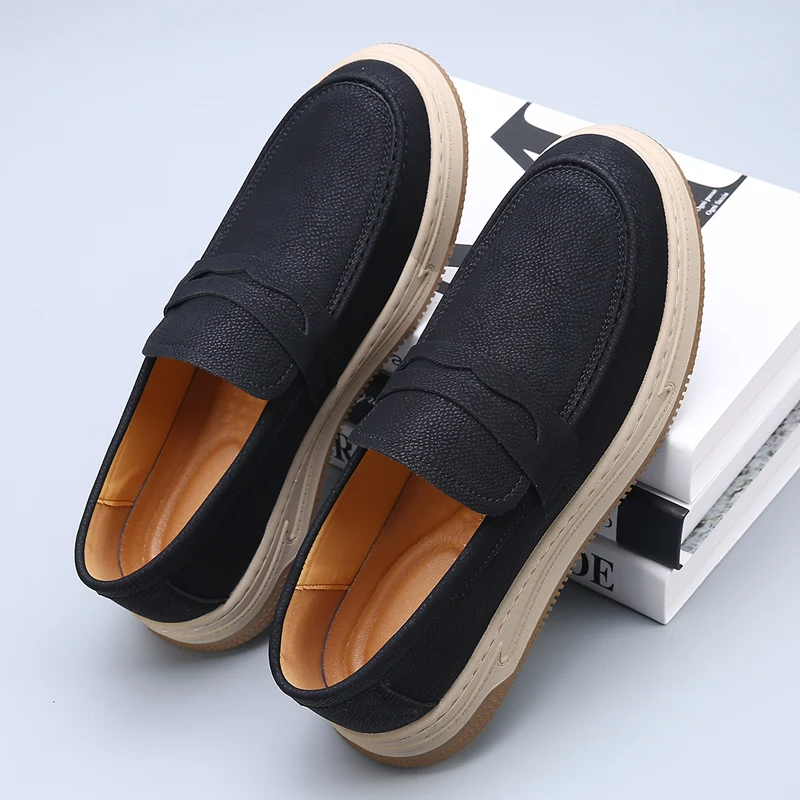 

Мужские лоферы на плоской подошве, удобная повседневная деловая повседневная офисная мужская обувь