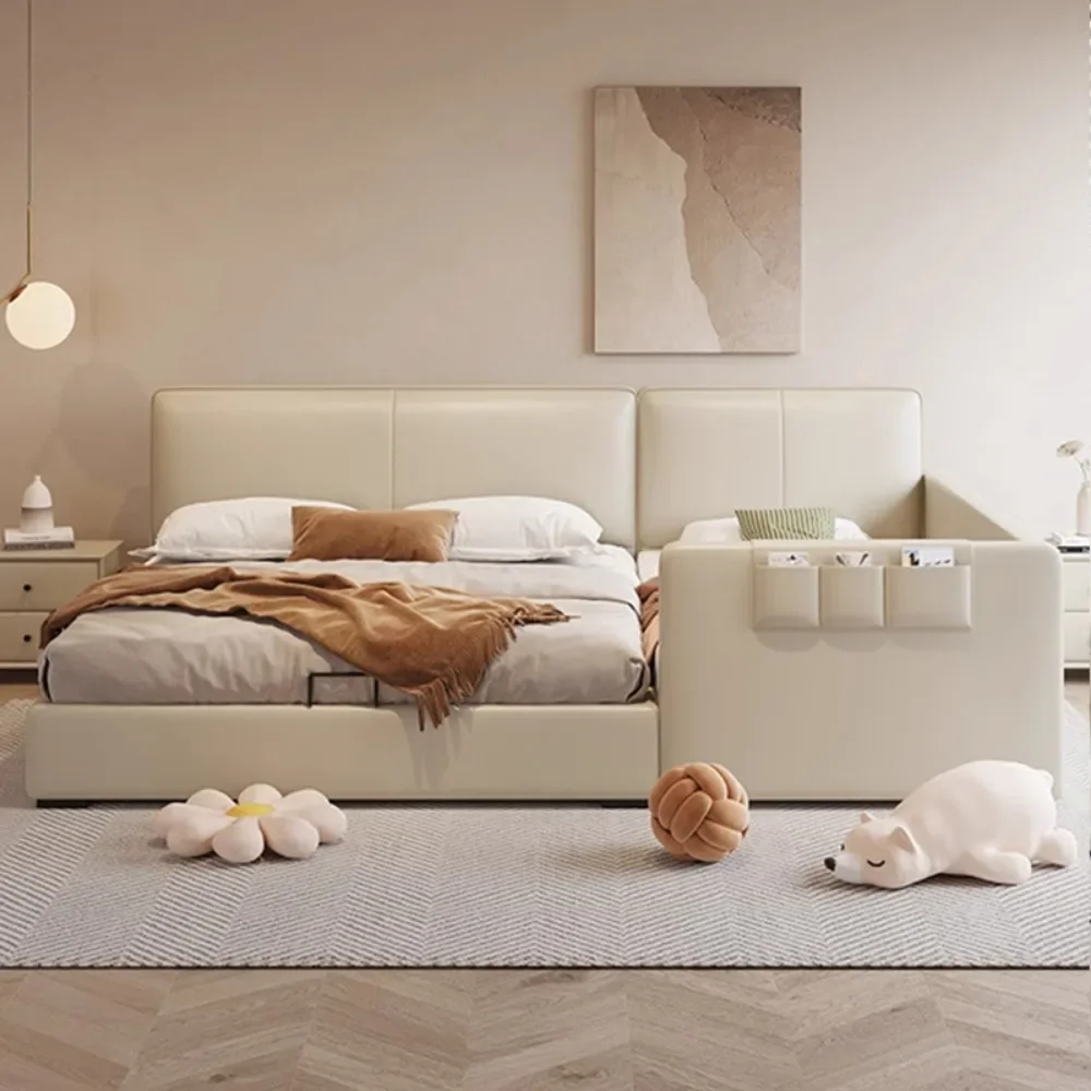 Japanese Bedroom Bed Aesthetic Luxury 180x200 Headboard Double Bed Sleeping Queen Camas De Matrimonio Dormitorio Home Furniture