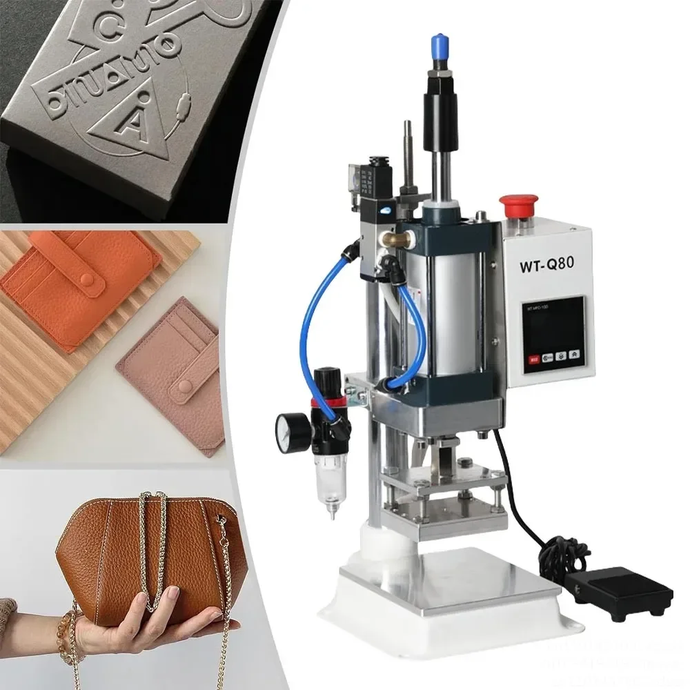 220/110V Pneumatic Hot Stamping Machine Bronzing Device 8*10cm Gilded Peper Foil For PVC Leather,Plastic,Max air pressure 0.6MPA