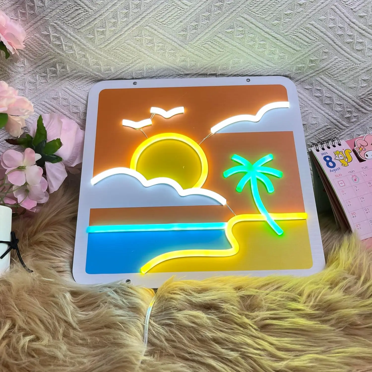 

Цельный логотип Ocean Sunshine, художественный декоративный светильник с питанием от USB/аккумулятора, спальня, праздничная вечеринка, свадебное украшение, подарок